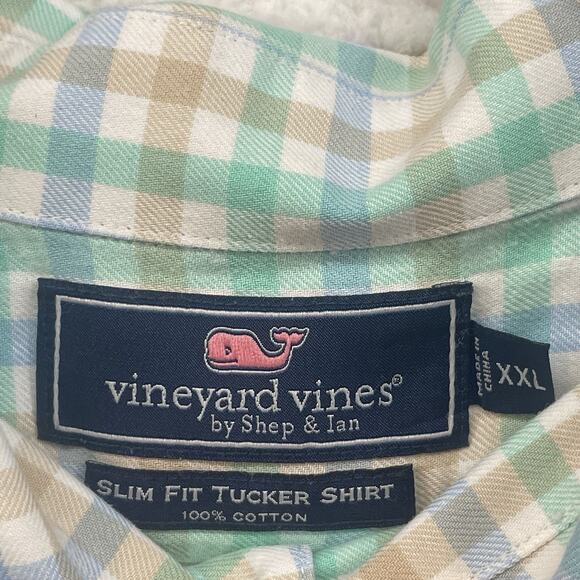 Vineyard Vines Shirt Mens XXL Check Slim Fit Tucker Button Down Preppy Golf - Picture 3 of 11